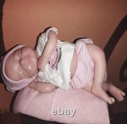 13? Reborn Baby Girl Doll Sleeping Full Body Solid Silicone Lifelike Set with Gift