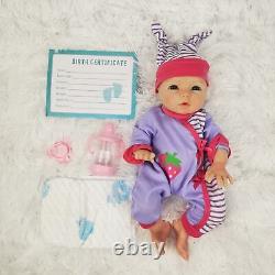 13inch Floppy Silicone Reborn Baby Blue Eyes Girl Small Silicone Doll Play Gift