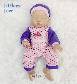 13inch Fullbody Silicone Reborn Baby Girl Sleeping Silicone Doll Kids Gift