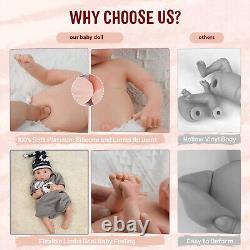 16Inch Squish Full Body Soft Silicone Reborn Baby Floppy Newborn Boy Dolls Gift
