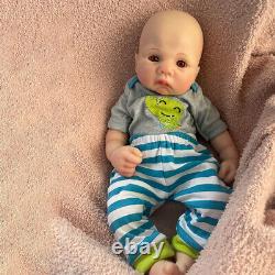 16''Soft Platinum Silicone Rebirth Baby Doll Lifelike Boy Newborn Birthday Gifts