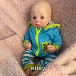 16''Soft Platinum Silicone Rebirth Baby Doll Lifelike Boy Newborn Birthday Gifts