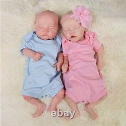17Inch Twins Reborn Baby Doll Lifelike Full Body Silicone Doll Newborn Girl Gift