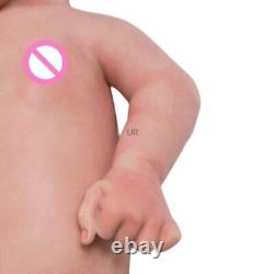 17 Handmade Eyes Closed Full Body Floppy Silicone Reborn Doll Baby Boy Toy Gift