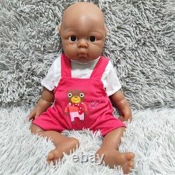 18Brown Girl Newborn Full Silicone Floppy Doll Reborn Baby Doll Xmas Gifts
