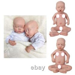 18Inch Twins Silicone Reborn Baby Doll Lifelike Full Body Doll Newborn Girl Gift
