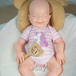 18.5 Smiley Girl Handmake Silicone Reborn Baby Doll Realistic Newborn Doll Gift