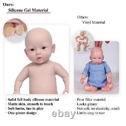 18.5in Silicone Reborn Doll Full Body Silicone Girl Real Newborn Baby Kid's Gift