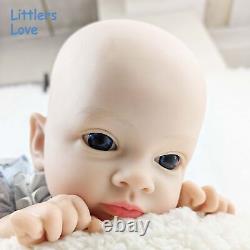 18'' Adorable Silicone Reborn Baby Blue Eyes Girl Floppy Silicone Doll Kids Gift