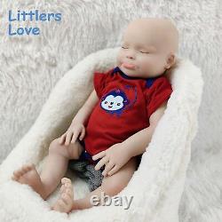 18'' Big Silicone Reborn Baby Eyes Closed Girl Smile Full Silicone Doll Gift