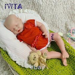 18'' Eyes Closed Silicone Reborn Baby Girl Asleep Silicone Doll Play Gift