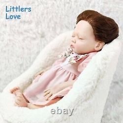 18'' Full Silicone Reborn Baby Girl Hair Rooted Lifelike Silicone Doll Gift