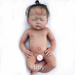 18 Inch Newborn Baby Size Full Solid Silicone Reborn Baby Girl Doll Toys Gifts
