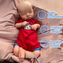 18'' Squishy Silicone Reborn Baby Boy Lifelike Washable Soft Newborn Doll Gift