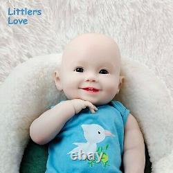 18in Smile Silicone Reborn Baby Boy Lifelike Newborn Soft Silicone Doll Gift