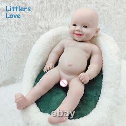 18in Smile Silicone Reborn Baby Boy Lifelike Newborn Soft Silicone Doll Gift