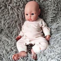 18inch Chubby Baby Girl 3D Skin Full Silicone Floppy Doll Reborn Baby Xmas Gifts