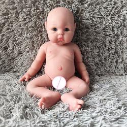 18inch Chubby Baby Girl 3D Skin Full Silicone Floppy Doll Reborn Baby Xmas Gifts