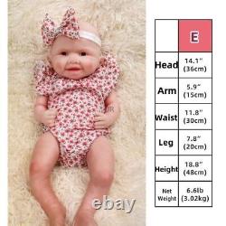 19 Lifelike Reborn Baby Doll Full Body Silicone Girl Baby Xmas Gift Real Touch