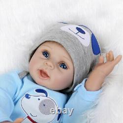 22inch Silicone Reborn Baby Dolls Full Body Soft Realistic Newborn Boy Doll Gift