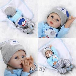 22inch Silicone Reborn Baby Dolls Full Body Soft Realistic Newborn Boy Doll Gift