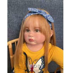 28inch Painted Toddler Reborn Doll Finished Baby Girl Cloth Body Birthday Gift