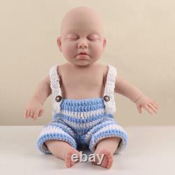 3D Silicone Reborn Doll Newborn Companion Eyes Closed Boy Kids Gift Baby Toy