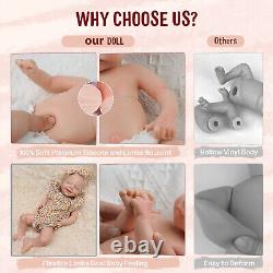 40cm Handmade Solid Full Silicone Rebirth Baby Doll Newborn Xmas Gift Babies
