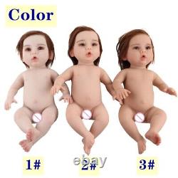 45CM FullBody Silicone Baby Boy Rebirth Doll With Bone Newborn Baby Toy Kid Gift