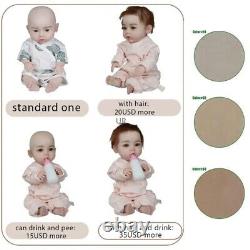 47CM Lifelike Full Body Solid Silicone Reborn Doll Can Drinking Water Baby Gift