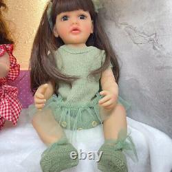 55CM Full Body Soft Silicone Vinyl Reborn Toddler Girl Doll Xmas Gifts for Kids