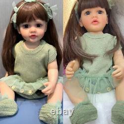 55CM Full Body Soft Silicone Vinyl Reborn Toddler Girl Doll Xmas Gifts for Kids