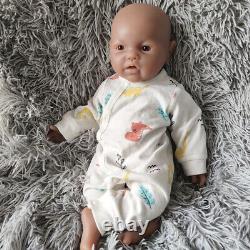 Brown Boy Baby 17 Reborn Baby Full Silicone Floppy Newborn Doll Kids Gifts