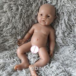Brown Boy Baby 17 Reborn Baby Full Silicone Floppy Newborn Doll Kids Gifts