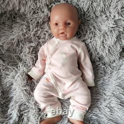 Brown Cute Girl Baby Doll Full Silicone Floppy Reborn Baby Doll Xmas Gifts 17