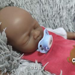 Brown Sleeping Girl Doll 17Lifelike Silicone Reborn Baby Floppy Doll Xmas Gifts