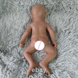 Chubby Baby Girl 18 Brown Full Silicone Lifelike Reborn Floppy Doll Toy Gift