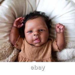 Cute 23inch Toddler Reborn Baby Doll Realistic Estella Handmade Gift Black Skin