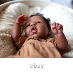 Cute 23inch Toddler Reborn Baby Doll Realistic Estella Handmade Gift Black Skin