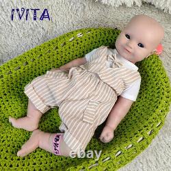 Full Body Silicone Cute Boy Newborn Doll 18Lifelike Reborn Baby Doll Gifts