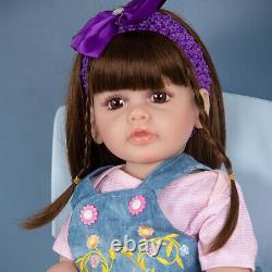 Full Silicone Vinyl Body Reborn Baby Lifelike Girl Doll Toys Kids Birthday Gift