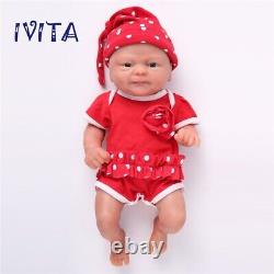 IVITA 14'' Full Silicone Reborn Baby Girl Realistic Newborn Silicone Doll Gift