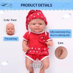 IVITA 14'' Full Silicone Reborn Baby Girl Realistic Newborn Silicone Doll Gift