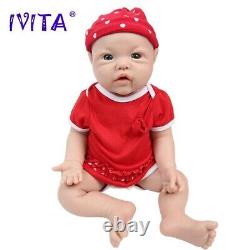 IVITA 17'' Full Body Silicone Reborn Baby Girl Floppy Silicone Doll Kids Gift
