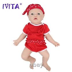 IVITA 17'' Full Body Silicone Reborn Baby Girl Floppy Silicone Doll Kids Gift
