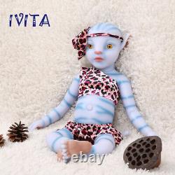 IVITA 18'' Floppy Silicone Reborn Doll Amber Eyes Fairy Baby Girl Kids Gift
