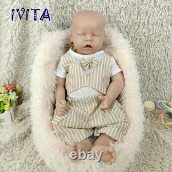 IVITA 18'' Full Body Platinum Silicone Doll Lifelike Sleeping Baby Boy Gift