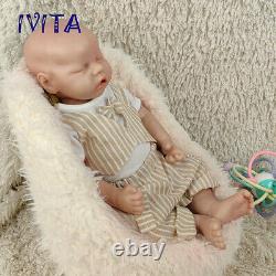 IVITA 18'' Full Body Platinum Silicone Doll Lifelike Sleeping Baby Boy Gift