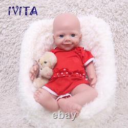 IVITA 18''Full Body Silicone Girl Doll Lifelike Pretty Cute Infant Xmas Gifts