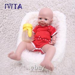 IVITA 18''Full Body Silicone Girl Doll Lifelike Pretty Cute Infant Xmas Gifts